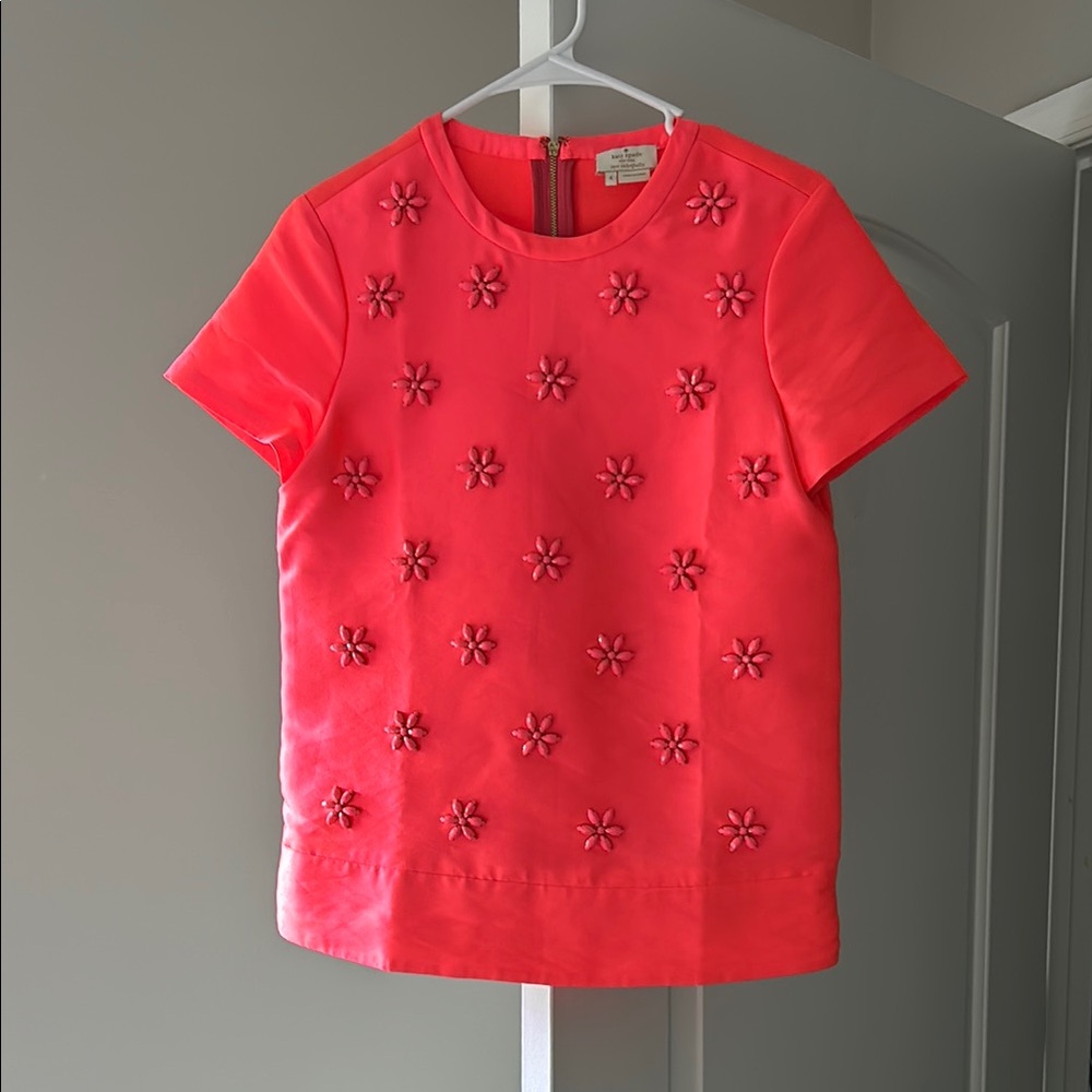 Floral Embellished Pink Top